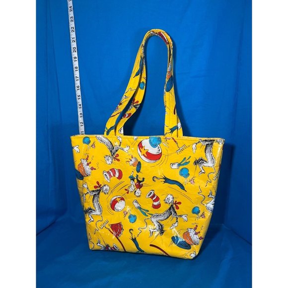 Dr. Seuss Handbags - Dr. Seuss Cat in the Hat Yellow Tote Purse Bag Pocket on Inside